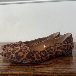 Report Marley Pointed Toe Leopard Print Shoes Ballet Flats Size 5.5 Animal Print
